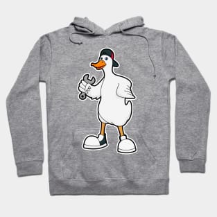 Duck as Craftsman with Tool & Cap Hoodie